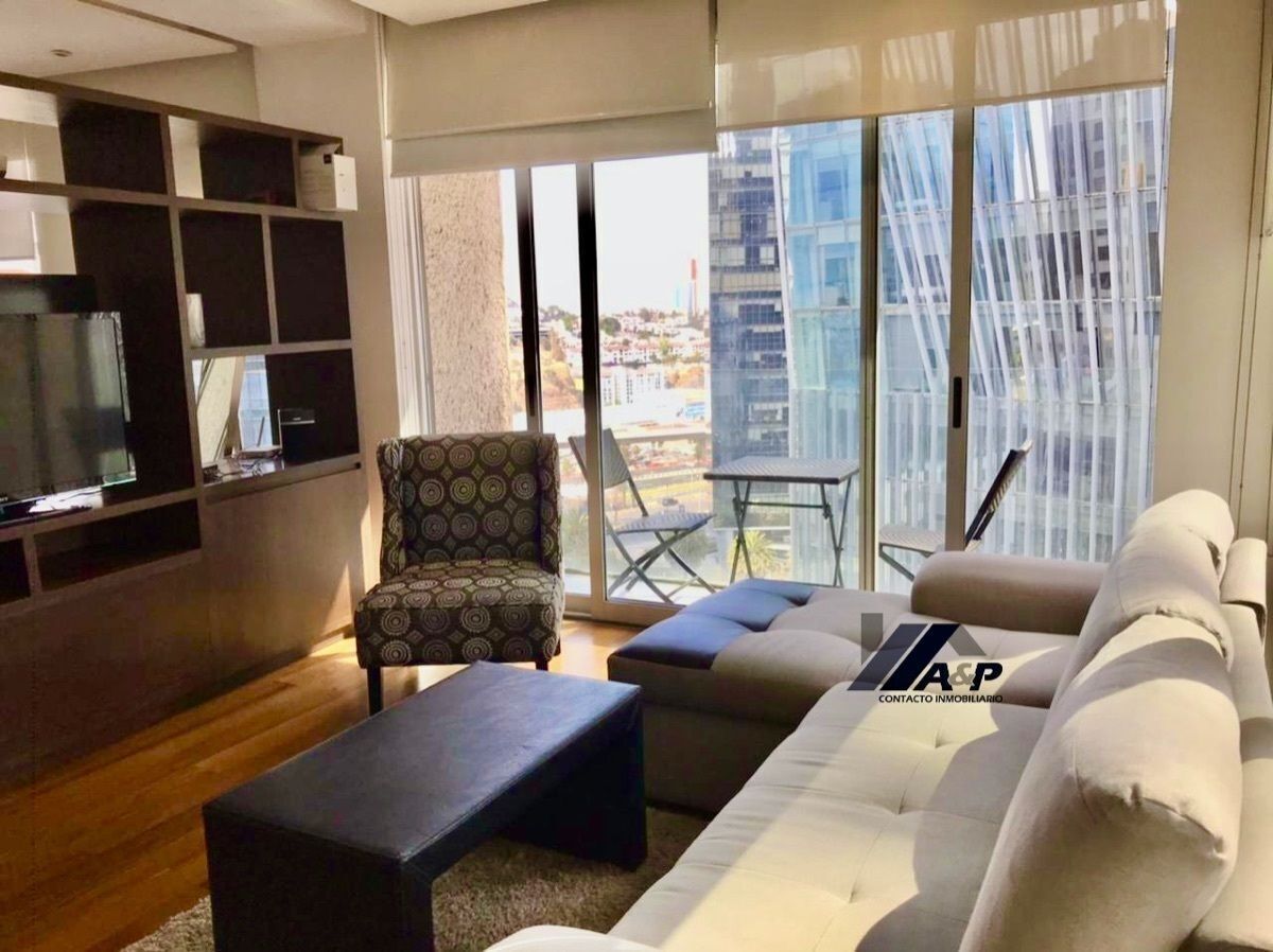 renta departamento tipo loft  amueblado península santa fe